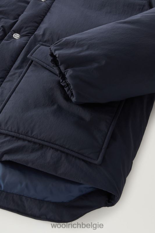 gewatteerd aleutian jack van eco taslan nylon met afneembare capuchon Woolrich Heren 8TTN0390 Melton blauw kleding
