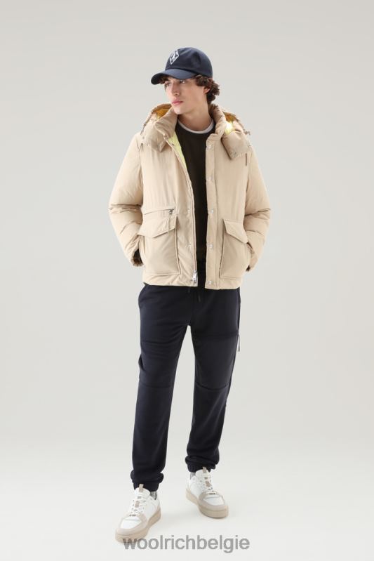 gewatteerd aleutian jack van eco taslan nylon met afneembare capuchon Woolrich Heren 8TTN0477 strandzand kleding