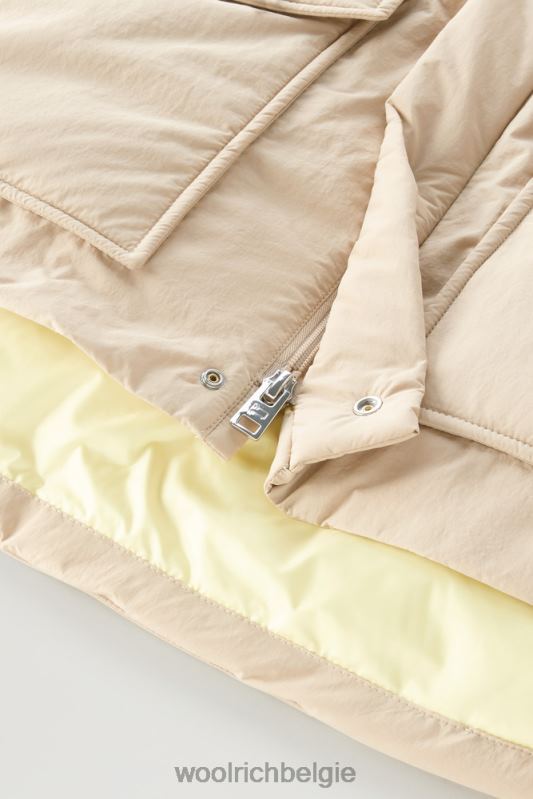 gewatteerd aleutian jack van eco taslan nylon met afneembare capuchon Woolrich Heren 8TTN0477 strandzand kleding