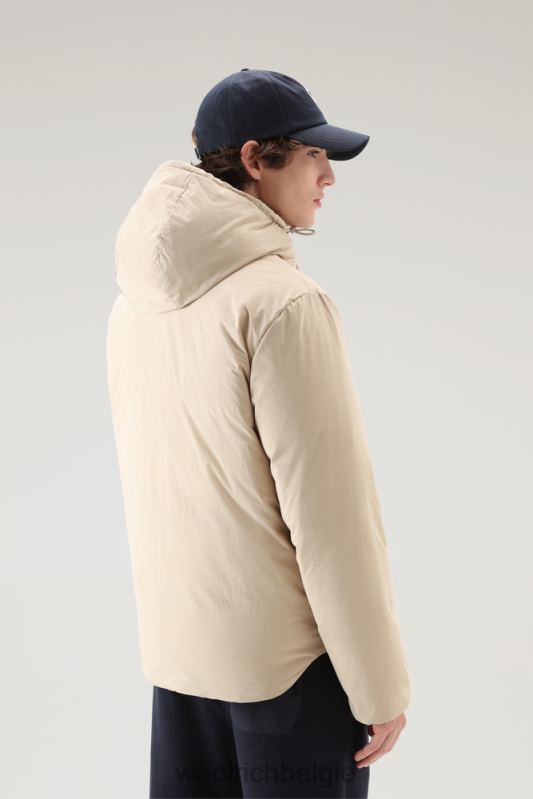 gewatteerd aleutian jack van eco taslan nylon met afneembare capuchon Woolrich Heren 8TTN0477 strandzand kleding