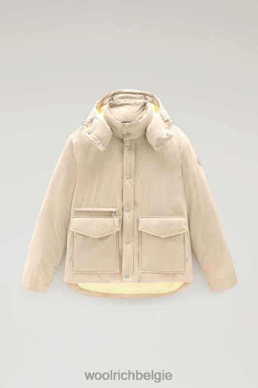 gewatteerd aleutian jack van eco taslan nylon met afneembare capuchon Woolrich Heren 8TTN0477 strandzand kleding