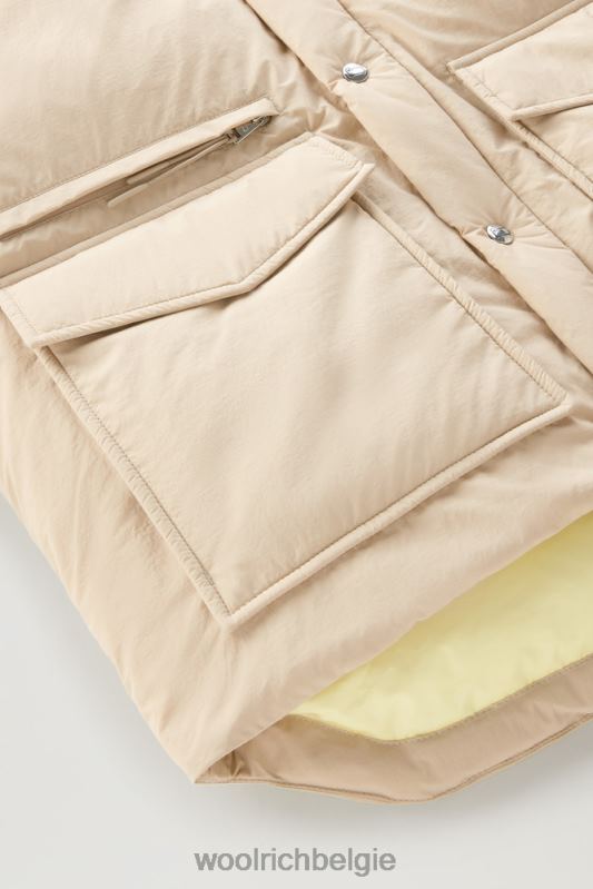 gewatteerd aleutian jack van eco taslan nylon met afneembare capuchon Woolrich Heren 8TTN0477 strandzand kleding