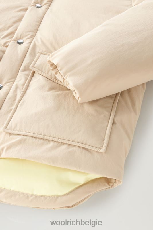 gewatteerd aleutian jack van eco taslan nylon met afneembare capuchon Woolrich Heren 8TTN0477 strandzand kleding