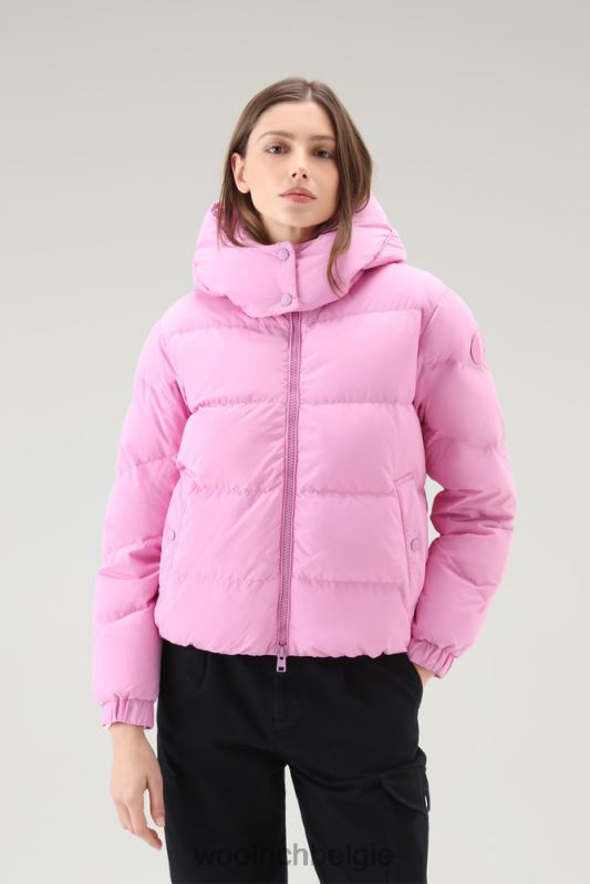 gewatteerd donsjack van eco taslan nylon met afneembare capuchon Woolrich vrouwen 8TTN0112 rokerige roos kleding