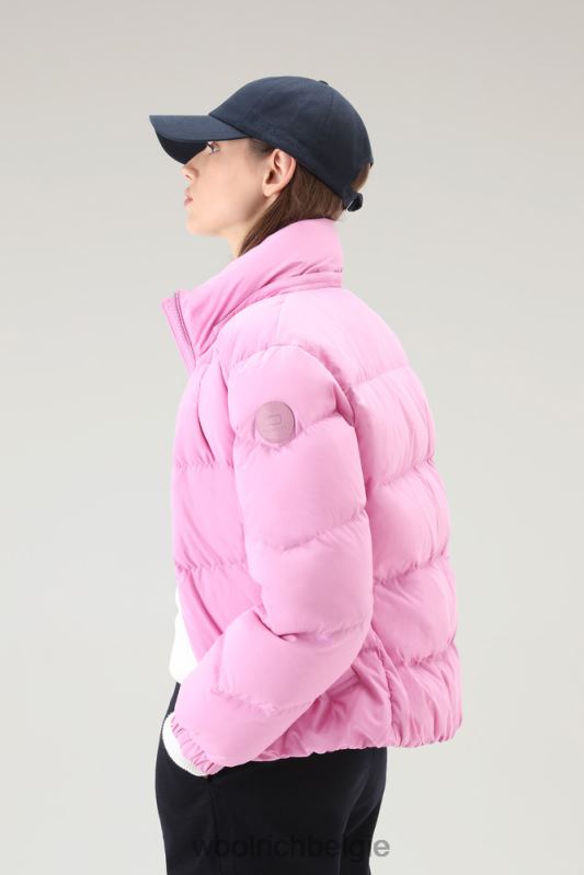 gewatteerd donsjack van eco taslan nylon met afneembare capuchon Woolrich vrouwen 8TTN0112 rokerige roos kleding