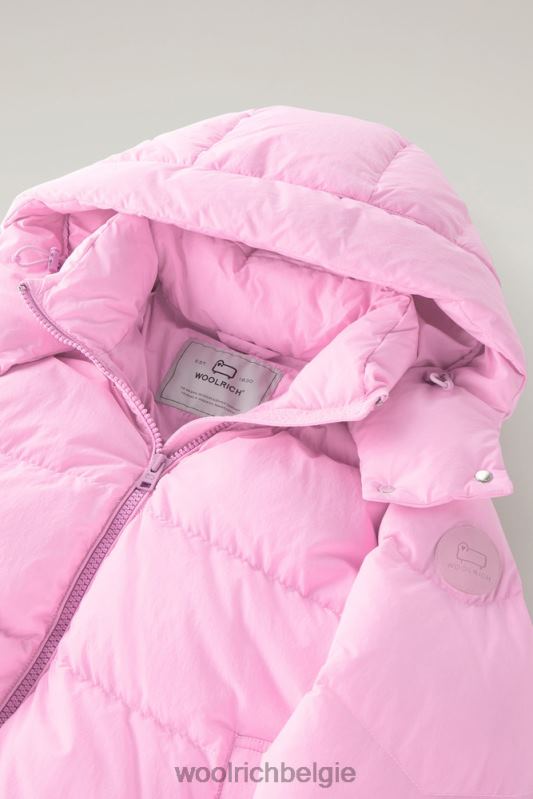 gewatteerd donsjack van eco taslan nylon met afneembare capuchon Woolrich vrouwen 8TTN0112 rokerige roos kleding