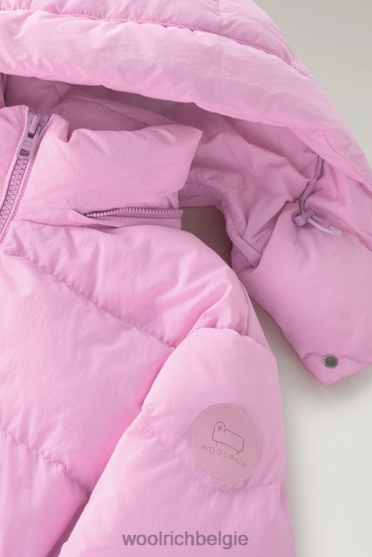 gewatteerd donsjack van eco taslan nylon met afneembare capuchon Woolrich vrouwen 8TTN0112 rokerige roos kleding