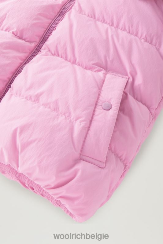 gewatteerd donsjack van eco taslan nylon met afneembare capuchon Woolrich vrouwen 8TTN0112 rokerige roos kleding
