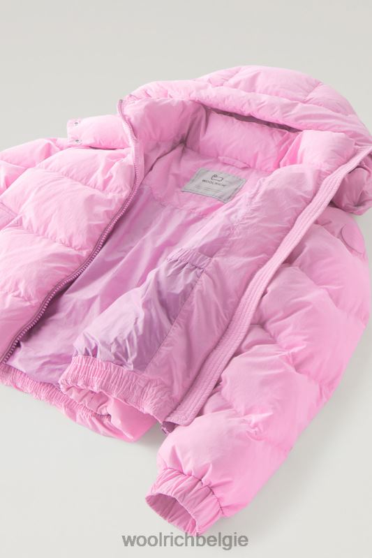 gewatteerd donsjack van eco taslan nylon met afneembare capuchon Woolrich vrouwen 8TTN0112 rokerige roos kleding