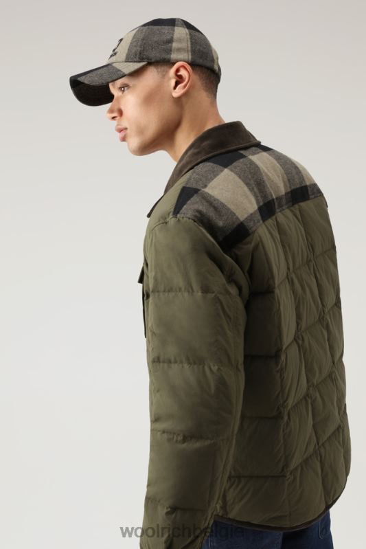 gewatteerd erfgoed-terrein-overshirt van taslan-nylon Woolrich Heren 8TTN0642 donkergroen kleding