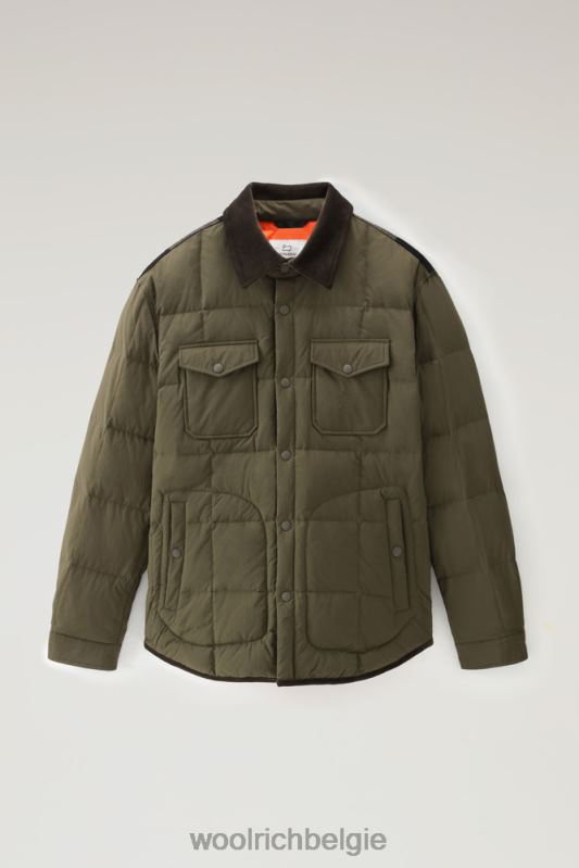 gewatteerd erfgoed-terrein-overshirt van taslan-nylon Woolrich Heren 8TTN0642 donkergroen kleding