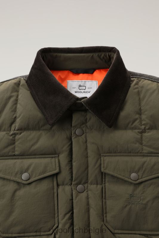 gewatteerd erfgoed-terrein-overshirt van taslan-nylon Woolrich Heren 8TTN0642 donkergroen kleding