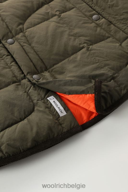 gewatteerd erfgoed-terrein-overshirt van taslan-nylon Woolrich Heren 8TTN0642 donkergroen kleding