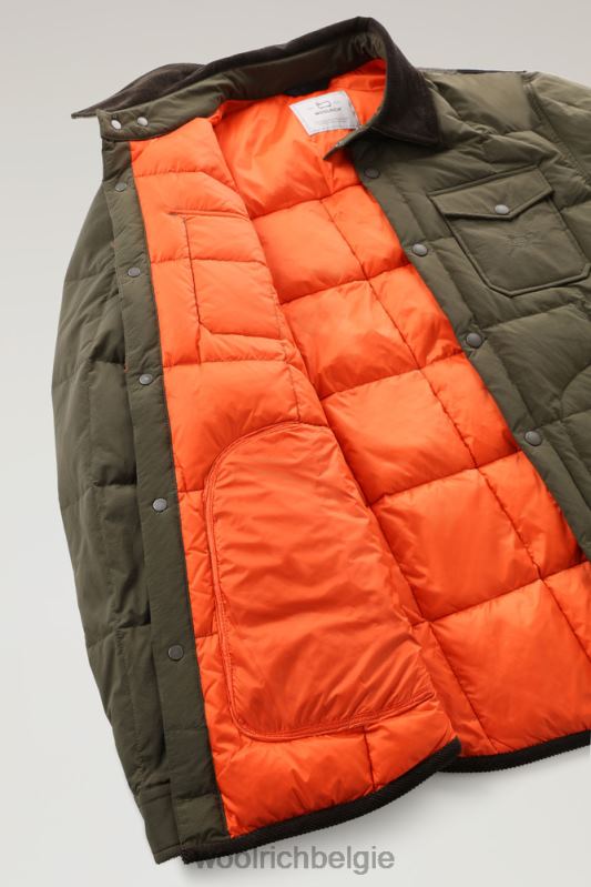 gewatteerd erfgoed-terrein-overshirt van taslan-nylon Woolrich Heren 8TTN0642 donkergroen kleding