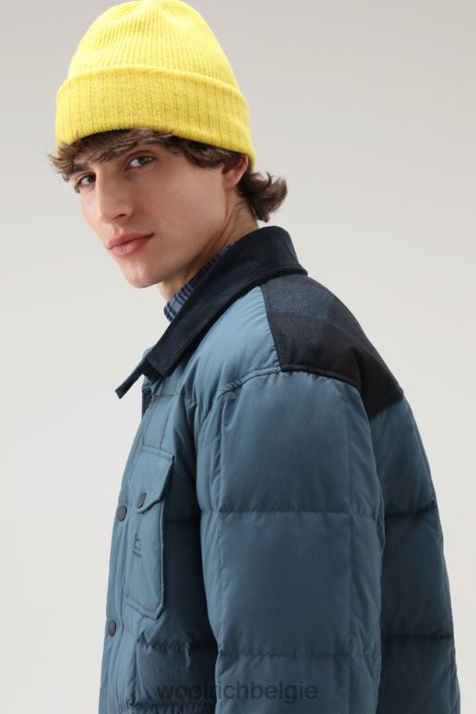 gewatteerd erfgoed-terrein-overshirt van taslan-nylon Woolrich Heren 8TTN0661 blauw meer kleding