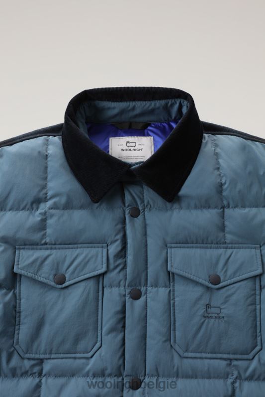 gewatteerd erfgoed-terrein-overshirt van taslan-nylon Woolrich Heren 8TTN0661 blauw meer kleding