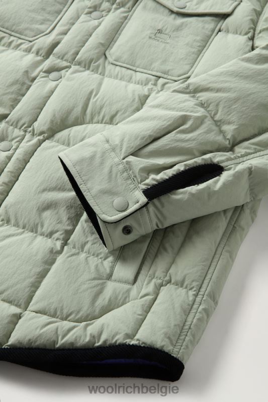 gewatteerd erfgoed-terrein-overshirt van taslan-nylon Woolrich Heren 8TTN0664 woestijn salie kleding