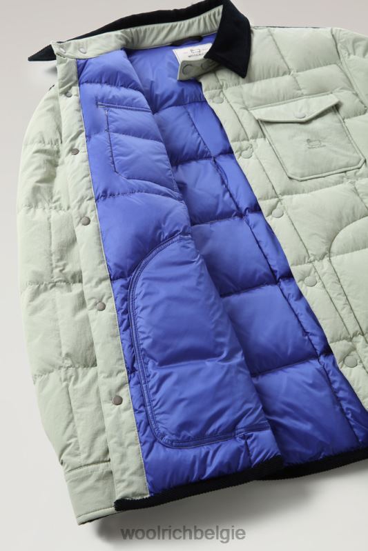 gewatteerd erfgoed-terrein-overshirt van taslan-nylon Woolrich Heren 8TTN0664 woestijn salie kleding