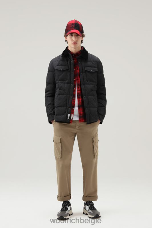 gewatteerd erfgoed-terrein-overshirt van taslan-nylon Woolrich Heren 8TTN0707 zwart kleding