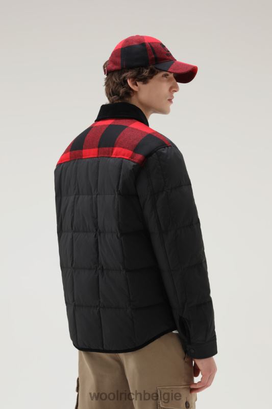 gewatteerd erfgoed-terrein-overshirt van taslan-nylon Woolrich Heren 8TTN0707 zwart kleding