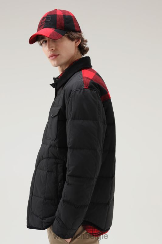 gewatteerd erfgoed-terrein-overshirt van taslan-nylon Woolrich Heren 8TTN0707 zwart kleding