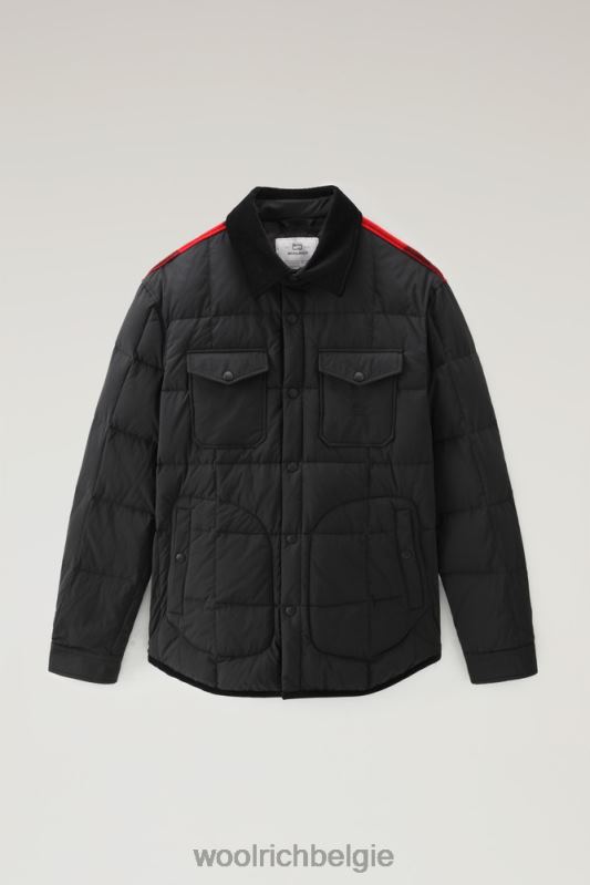 gewatteerd erfgoed-terrein-overshirt van taslan-nylon Woolrich Heren 8TTN0707 zwart kleding