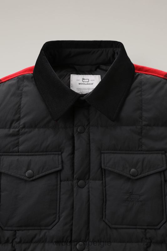 gewatteerd erfgoed-terrein-overshirt van taslan-nylon Woolrich Heren 8TTN0707 zwart kleding