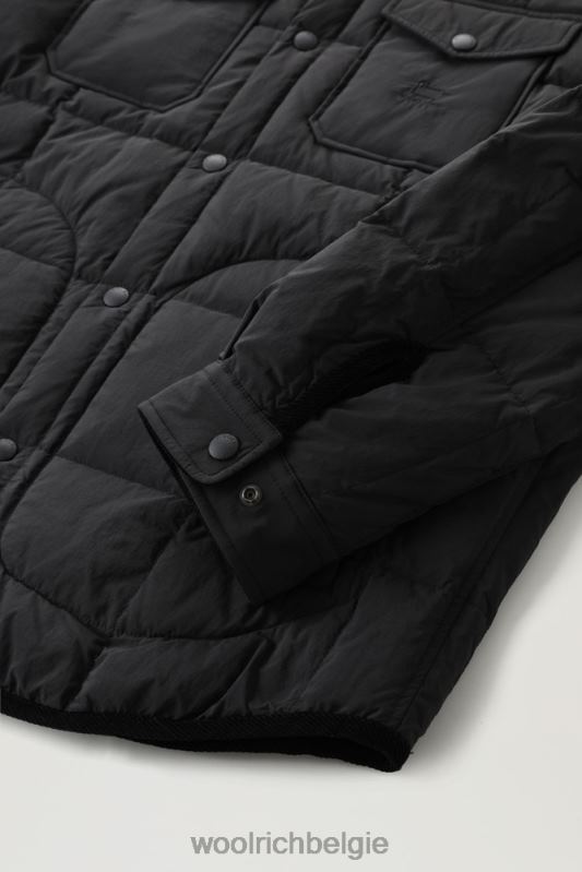 gewatteerd erfgoed-terrein-overshirt van taslan-nylon Woolrich Heren 8TTN0707 zwart kleding
