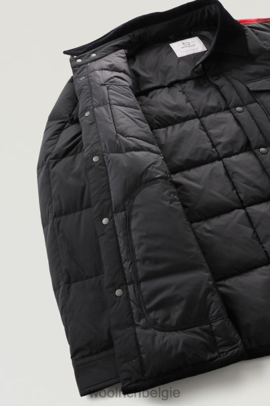 gewatteerd erfgoed-terrein-overshirt van taslan-nylon Woolrich Heren 8TTN0707 zwart kleding