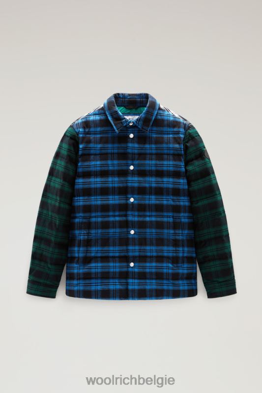 gewatteerd geruit patchwork overshirt Woolrich Heren 8TTN0513 patchwork blauw kleding