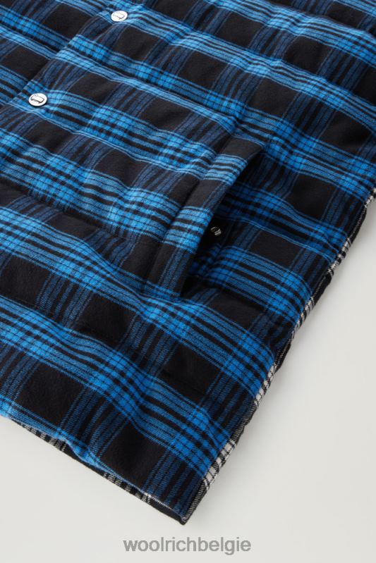 gewatteerd geruit patchwork overshirt Woolrich Heren 8TTN0513 patchwork blauw kleding