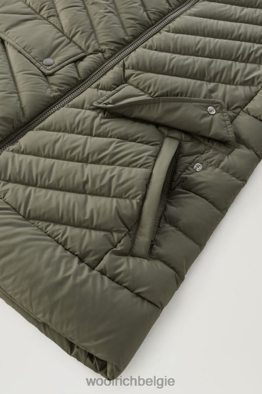 gewatteerd hybride jack met afneembare capuchon Woolrich vrouwen 8TTN0130 donkergroen kleding