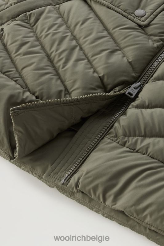 gewatteerd hybride jack met afneembare capuchon Woolrich vrouwen 8TTN0130 donkergroen kleding