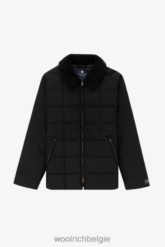 gewatteerd jasje van ramar-stof met sherpa-overhemdkraag-aime leon dore Woolrich Heren 8TTN0743 zwart kleding