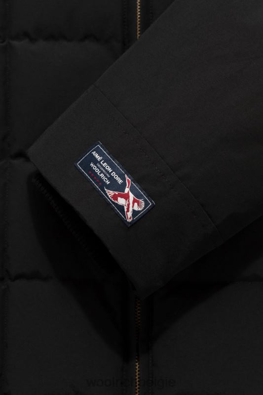 gewatteerd jasje van ramar-stof met sherpa-overhemdkraag-aime leon dore Woolrich Heren 8TTN0743 zwart kleding