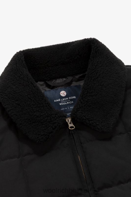 gewatteerd jasje van ramar-stof met sherpa-overhemdkraag-aime leon dore Woolrich Heren 8TTN0743 zwart kleding