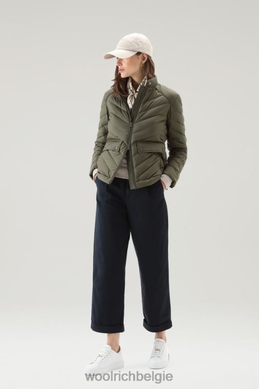 gewatteerd kort jack met chevron-quilt Woolrich vrouwen 8TTN01 donkergroen kleding