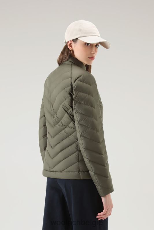 gewatteerd kort jack met chevron-quilt Woolrich vrouwen 8TTN01 donkergroen kleding