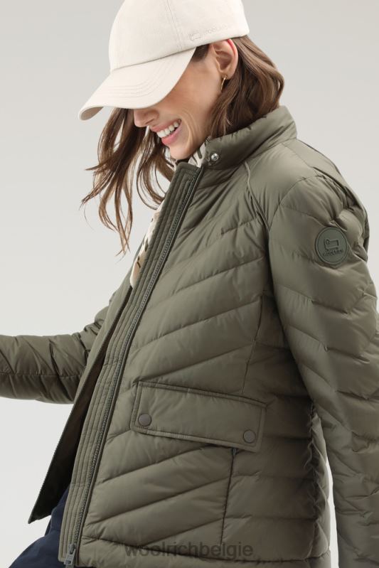 gewatteerd kort jack met chevron-quilt Woolrich vrouwen 8TTN01 donkergroen kleding