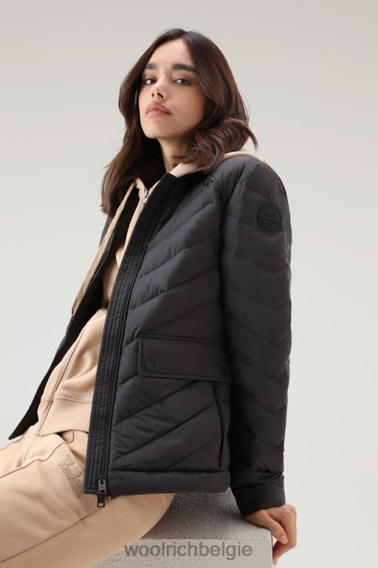 gewatteerd kort jack met chevron-quilt Woolrich vrouwen 8TTN032 zwart kleding