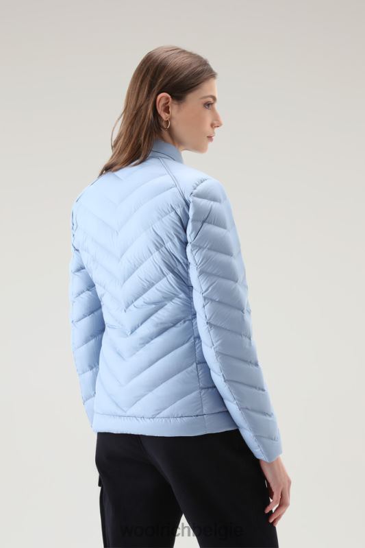 gewatteerd kort jack met chevron-quilt Woolrich vrouwen 8TTN034 bleek indigo kleding
