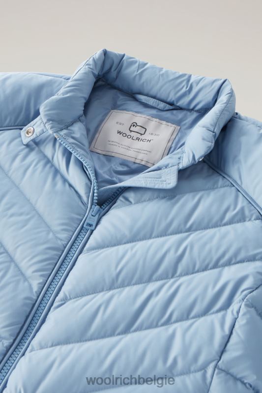 gewatteerd kort jack met chevron-quilt Woolrich vrouwen 8TTN034 bleek indigo kleding