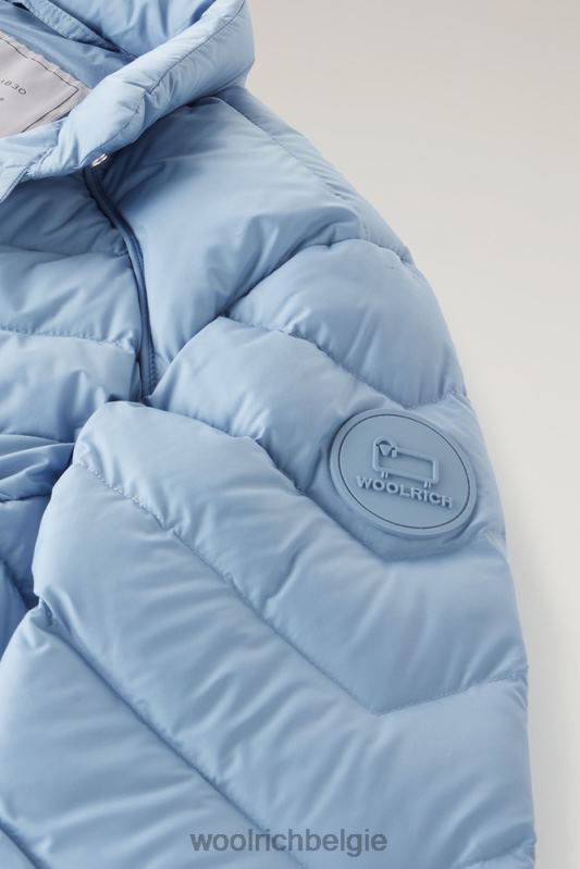 gewatteerd kort jack met chevron-quilt Woolrich vrouwen 8TTN034 bleek indigo kleding