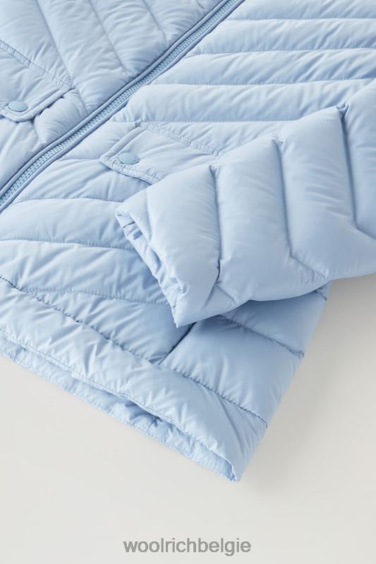 gewatteerd kort jack met chevron-quilt Woolrich vrouwen 8TTN034 bleek indigo kleding