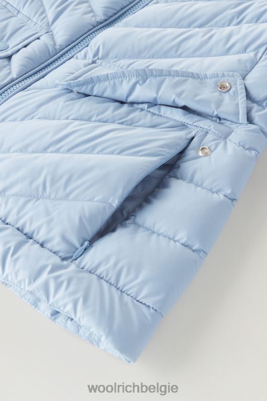 gewatteerd kort jack met chevron-quilt Woolrich vrouwen 8TTN034 bleek indigo kleding