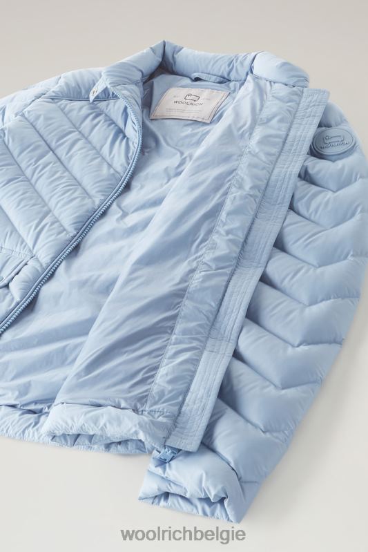 gewatteerd kort jack met chevron-quilt Woolrich vrouwen 8TTN034 bleek indigo kleding