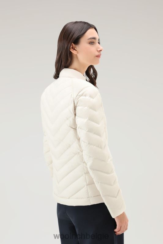 gewatteerd kort jack met chevron-quilt Woolrich vrouwen 8TTN035 melkachtige crème kleding