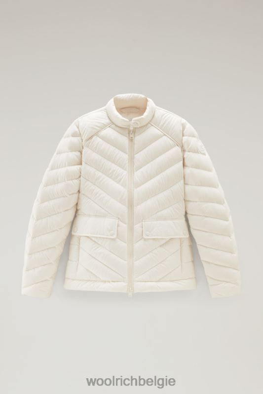 gewatteerd kort jack met chevron-quilt Woolrich vrouwen 8TTN035 melkachtige crème kleding