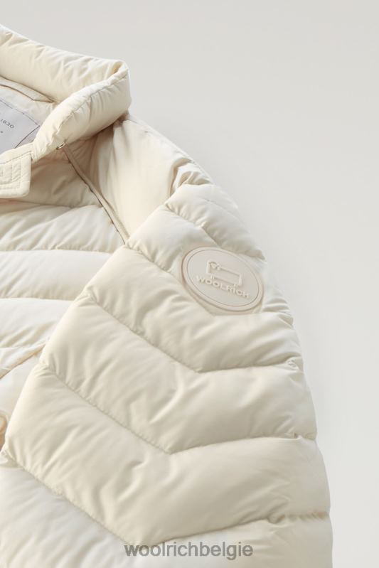 gewatteerd kort jack met chevron-quilt Woolrich vrouwen 8TTN035 melkachtige crème kleding