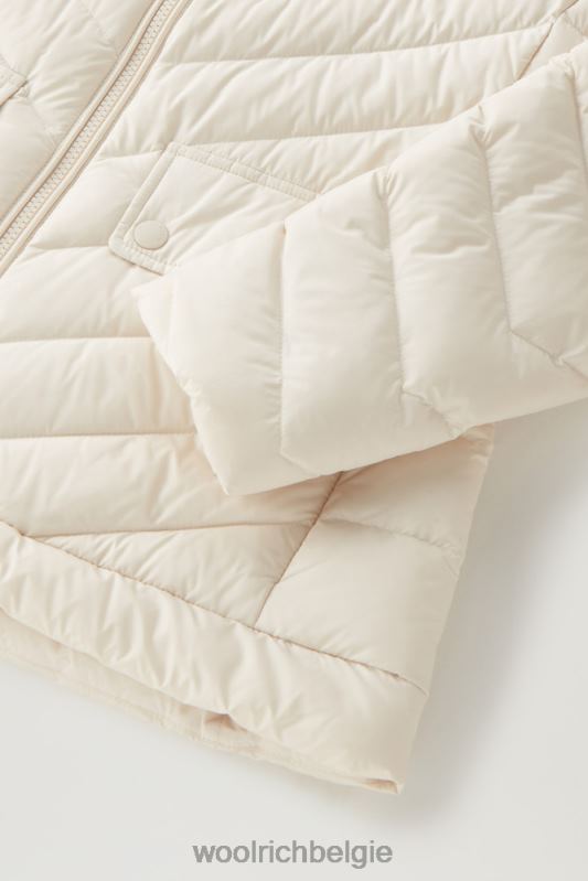 gewatteerd kort jack met chevron-quilt Woolrich vrouwen 8TTN035 melkachtige crème kleding
